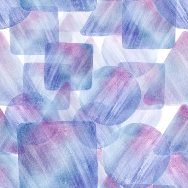 Suluboya ile farklı geometrik şekillere sahip kusursuz arkaplan deseni.