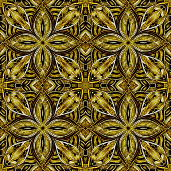 Yellow seamless pattern luxury style. Golden textile interior design.  Geometry modern glowing print. Procreate tile texture.