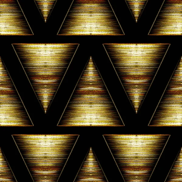 Naadloos Patroon Met Abstracte Driehoekige Vormen Zwarte Achtergrond — Stockfoto