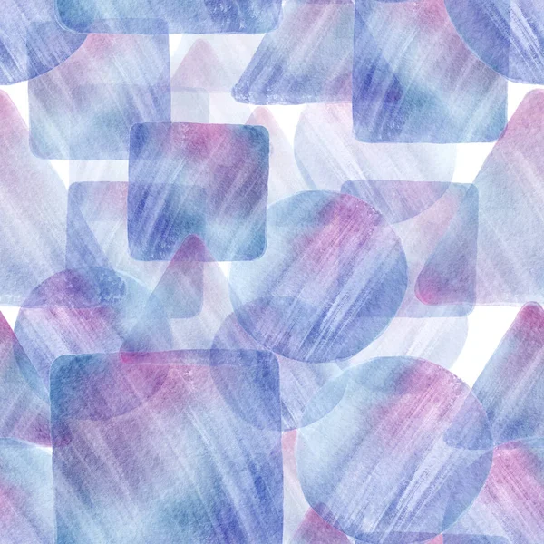 Suluboya ile farklı geometrik şekillere sahip kusursuz arkaplan deseni.