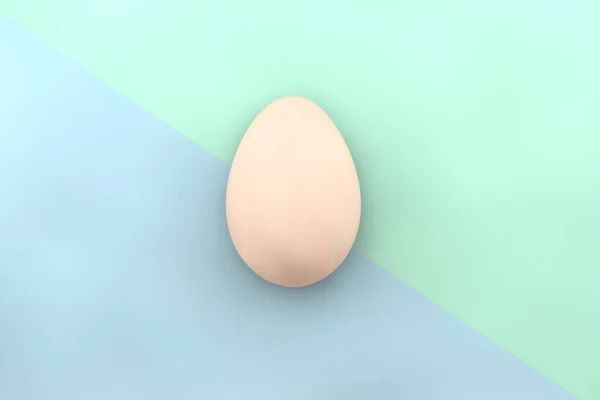 Render Chicken Egg Blue Green Background View — Stok fotoğraf