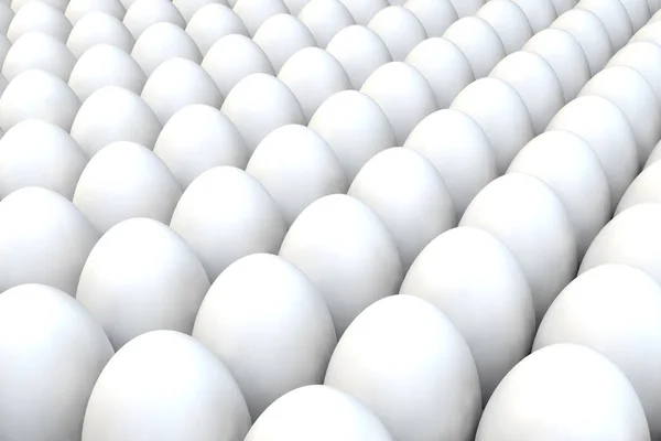 Many Chicken Eggs Render Realistic Background — Zdjęcie stockowe