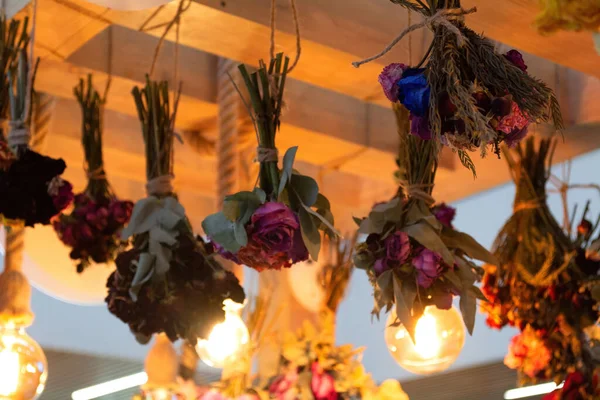 Decorative Flowers Indoor Celebration Dry Bouquet — Stock Photo, Image