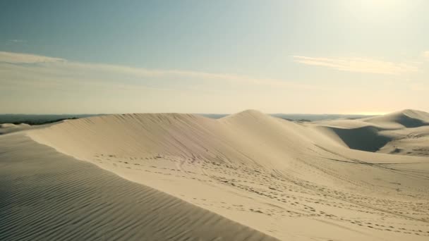 Панорама Больших Песчаных Дюн Пустыня Пляжный Песок Текстурированный Фон Песчаные — стоковое видео