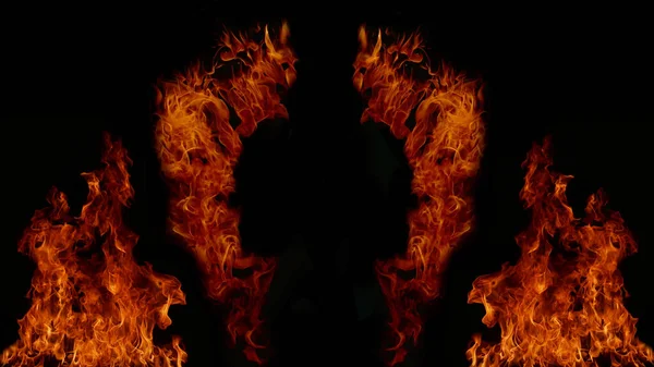 Flame Flame Texture For Strange Shape Fire Background Flame meat that is burned from the stove or from cooking. danger feeling abstract black background Suitable for banners or advertisements.