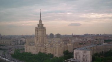 Moskova, Rusya 'nın en iyi manzarası. Binalar ve şehir sokakları.