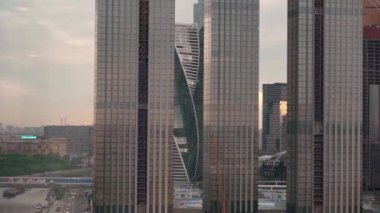 MOSCOW, RUSSIA - MAYIS, 28, 2021: Moskova City iş bölgesi, finans merkezi.