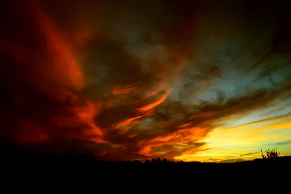 Apocalyptic Sunset Fiery Red Sunset — Stock Photo, Image