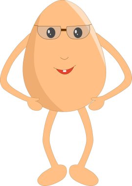 Güneş gözlüğü taşıyıcı illüstrasyon karikatürü takan sevimli gülen yumurta.