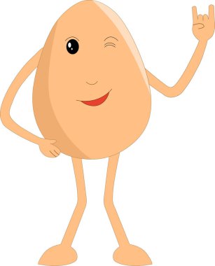 Sevimli ve yaramaz yumurta illüstrasyon vektör çizgi filmi 