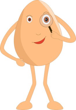 Mercek çizimi ile sevimli yumurta vektörü aranıyor