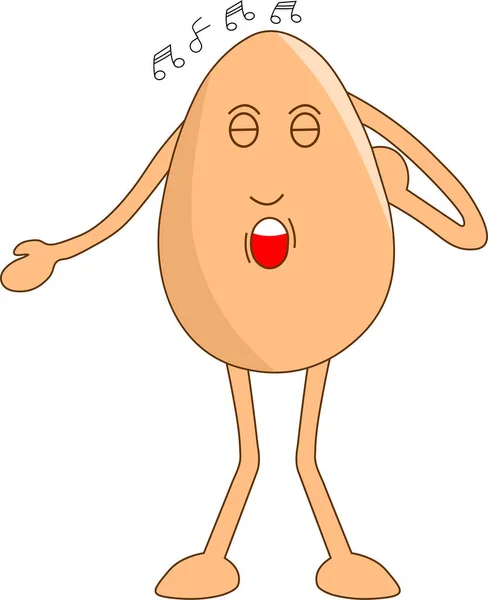 歌手の卵の漫画 歌手の卵の漫画の歌を歌う ベクターイラスト — ストックベクタ