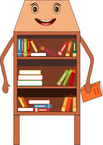 Book Shelf Vector Illustration Cartoon — Stock Vector