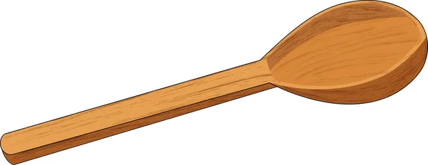 Wooden Spoon Kitchen Vector Illustration — Vetor de Stock