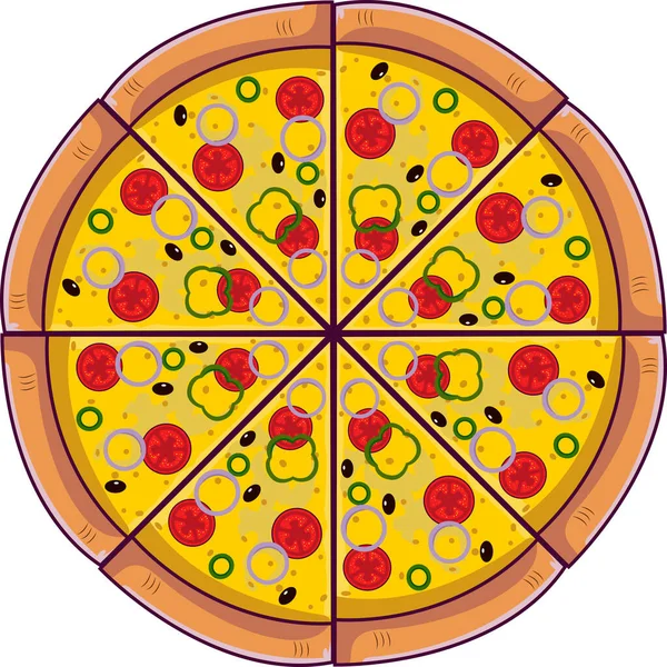Isolated Full Pizza Illustration Graphic