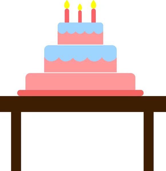 Isolated Cake Table Vector Illustration Graphic — Stock Vector