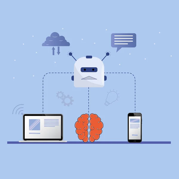 Robotic Artificial Intelligence AI Vector Illustration Graphic