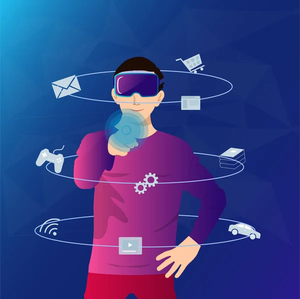 Metaverse Sanal Dünya Vektör İllüstrasyon Grafiği