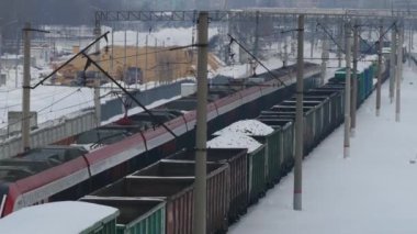 Rusya 'da kışın tren vagonları