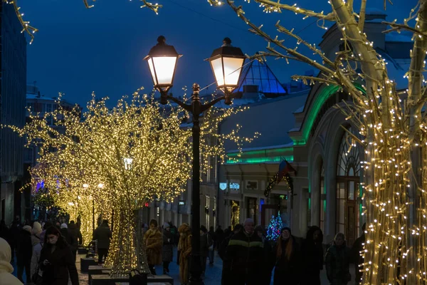 Moscou de tarde no inverno no centro — Fotografia de Stock