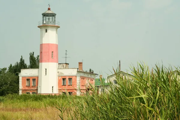 White Pink Lighthouse Landscape Lighthouse Poster Calendar Multicolor Card Banner — Stock Photo, Image