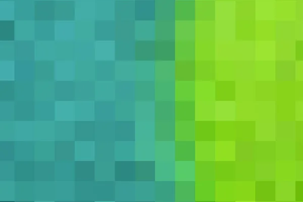 青と緑の正方形の背景が垂直に接続されています 幾何学的テクスチャ 正方形の青緑の背景 ピクセルのベクトル青緑のテクスチャ デザインやテキストのスペース 基質はモザイクの正方形で作られています ベクターイラスト — ストックベクタ