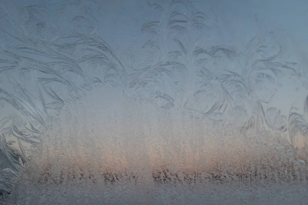 Дивовижні Візерунки Намальовані Морозний Зимовий День Морозна Текстура Кристалів Льоду — стокове фото