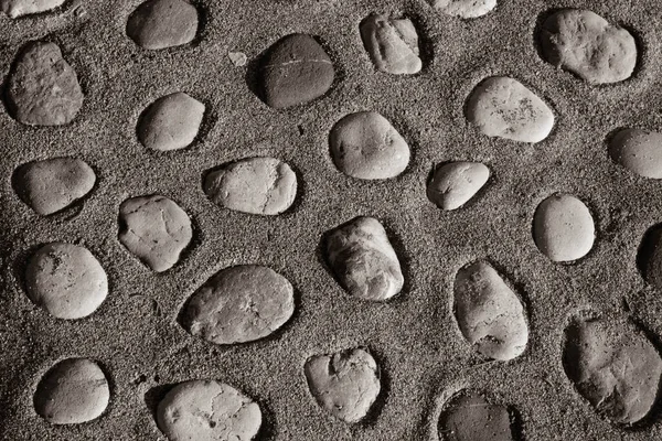 Brown Background Pebbles Concrete Big Pebbles Concrete Mixture Texture Pebbles — Fotografia de Stock