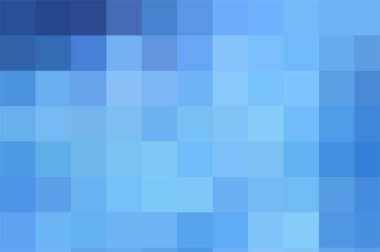 Açık mavi karelerin vektör arkaplanı. Mavi tonların karelerinin geometrik dokusu. Kare piksellerin soyut deseni. Markalaşma, takvim, çok renkli kart, afiş, kapak, web sitesi için mozaik kare arkaplanı. Vektör illüstrasyonu
