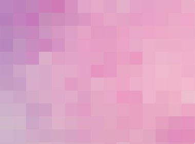 Açık pembe arka plan. Pembe karelerin dokusu. Kare piksellerin soyut sanat modelleri. Mozaik açık pembe karelerin bir yedeği, tasarımınız veya metinleriniz için boşluk. Vektör illüstrasyonu