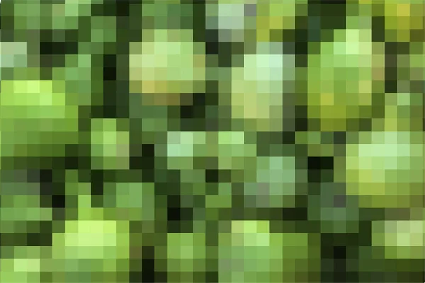 Verde mosaico de apoio de quadrados. Textura geométrica de quadrados verdes claros e escuros. Fundo vetorial de pixels verdes quadrados para publicação, cartaz, calendário, cartão postal, protetor de tela, capa, site — Vetor de Stock