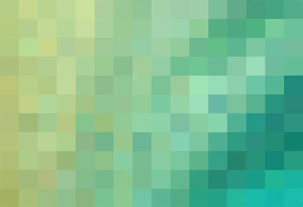 Fondo de cuadrados de colores verdes y amarillos. Textura geométrica. Patrón de arte abstracto de píxeles cuadrados, espacio para su diseño o texto. Un respaldo de cuadrados de mosaico — Vector de stock
