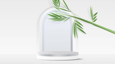 Podyum minimal soyut arkaplan, 3D sahne sahne ürünleri, kozmetik ürünleri, illüstrasyon 3d Vector EPS 10