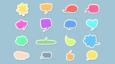 Konuşma balonu metin kutusu mavi arkaplanda izole edildi, Vektör İllüstrasyon EPS 10