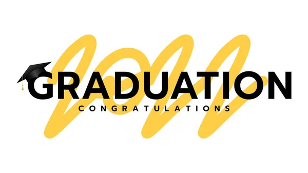 Graduation 2022 Congratulations Class 2022 Template Design Isolated White Background — Stock Vector