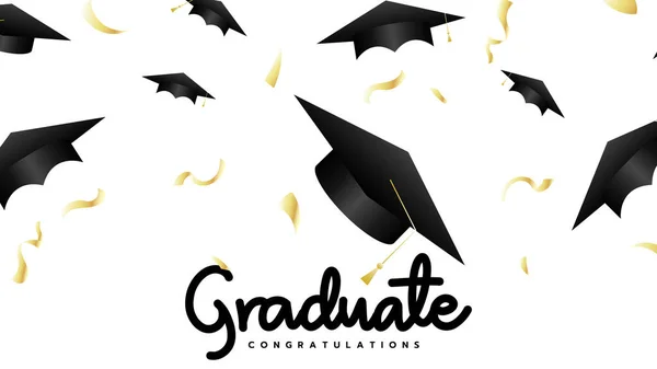 Graduate Cap Backdrop Isolated Seamless Congratulations Graduates Class 2022 Template — стоковый вектор