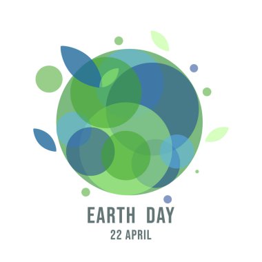 Dünya Günü 'ndeki Dünya vektörü 22 Nisan' da beyaz zemin üzerinde izole edilmiş, Vektör illüstrasyon EPS 10