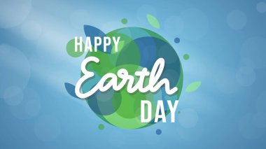 Mavi zemin üzerinde Mutlu Dünya Günü, 22 Mart, Vektör illüstrasyon EPS 10