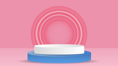 Podyum minimal soyut arkaplan, 3D sahne sahne ürünleri, kozmetik ürünleri, illüstrasyon 3d Vector EPS 10