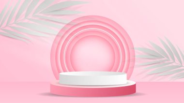 Podyum minimal soyut arkaplan, 3D sahne sahne ürünleri, kozmetik ürünleri, illüstrasyon 3d Vector EPS 10