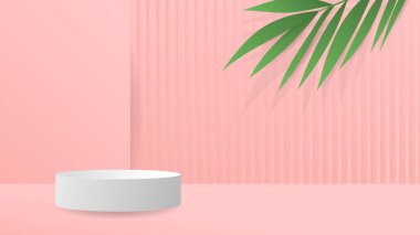 Podyum minimal soyut arkaplan, 3D sahne sahne ürünleri, kozmetik ürünleri, illüstrasyon 3d Vector EPS 10