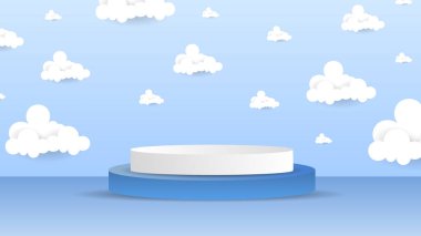 Podyum minimal soyut arkaplan, 3D sahne sahne ürünleri, kozmetik ürünleri, illüstrasyon 3d Vector EPS 10
