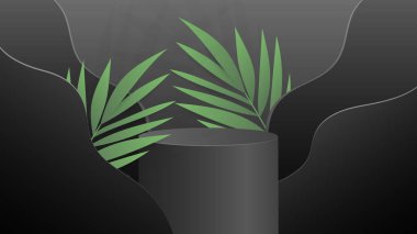 Podyum minimal soyut arkaplan, 3D sahne sahne ürünleri, kozmetik ürünleri, illüstrasyon 3d Vector EPS 10