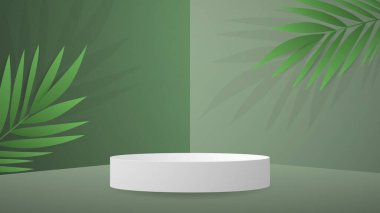 Podyum minimal soyut arkaplan, 3D sahne sahne ürünleri, kozmetik ürünleri, illüstrasyon 3d Vector EPS 10