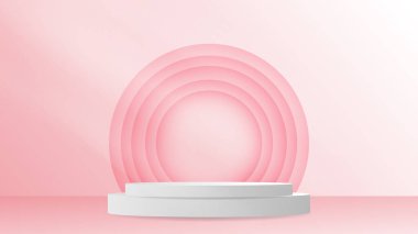Podyum minimal soyut arkaplan, 3D sahne sahne ürünleri, kozmetik ürünleri, illüstrasyon 3d Vector EPS 10