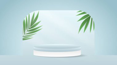 Podyum minimal soyut arkaplan, 3D sahne sahne ürünleri, kozmetik ürünleri, illüstrasyon 3d Vector EPS 10