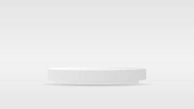 Beyaz Podyum ve asgari soyut arkaplan, 3D sahne sahne ürünleri, kozmetik ürünler, illüstrasyon 3d Vektör EPS 10