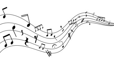 Beyaz arkaplan üzerine müzik notaları, Düz Modern tasarım, illüstrasyon Vektörü EPS 10