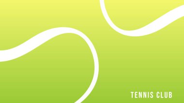 Yeşil tenis kortunda tenis topu geçmişi, çevrimiçi spor etkinliklerinde kullanılacak illüstrasyonlar, İllüstrasyon Vektörü EPS 10