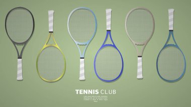 Tenis raketi seti, basit düz tasarım tarzı, illüstrasyon Vector EPS 10, tenis şampiyonası logosu için kullanılabilir
